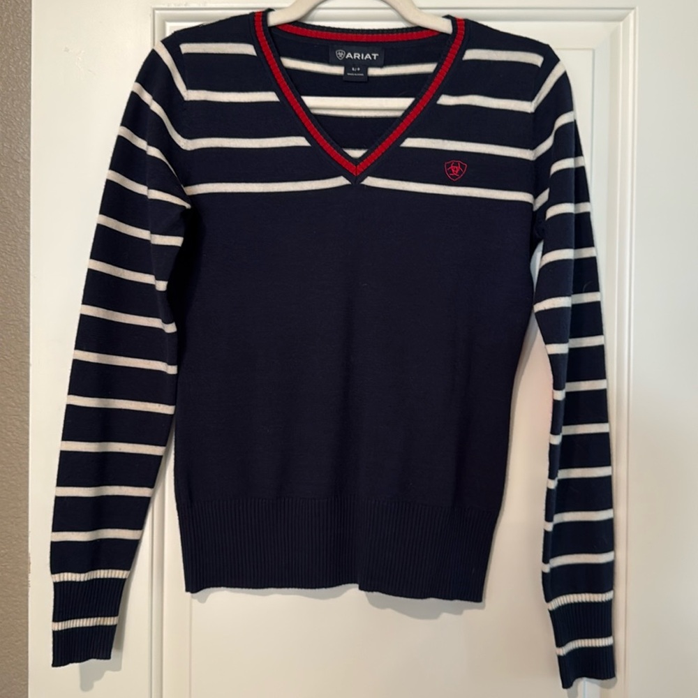 Ariat Merino Striped Varsity Sweater Size Small
